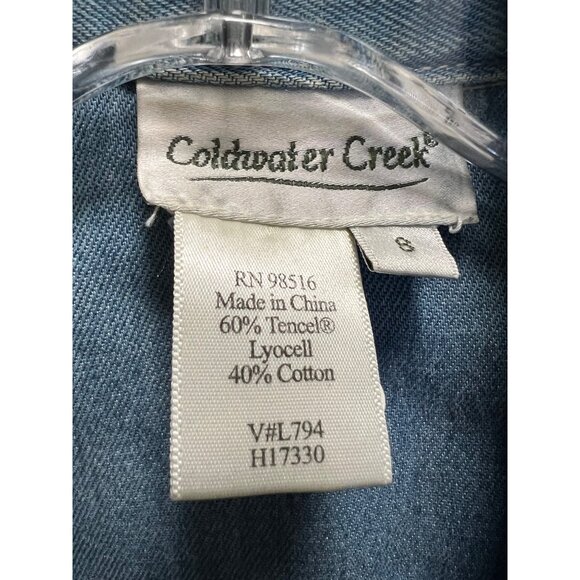 Coldwater Creek Womens Sleeveless Light Denim Vest Size S Button-Front 60% Tence - Picture 3 of 6
